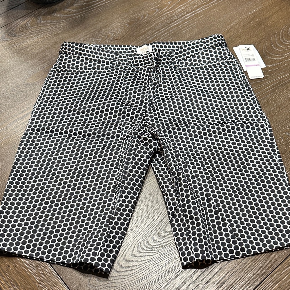 Laundry By Shelli Segal Black and White Patterned Shorts